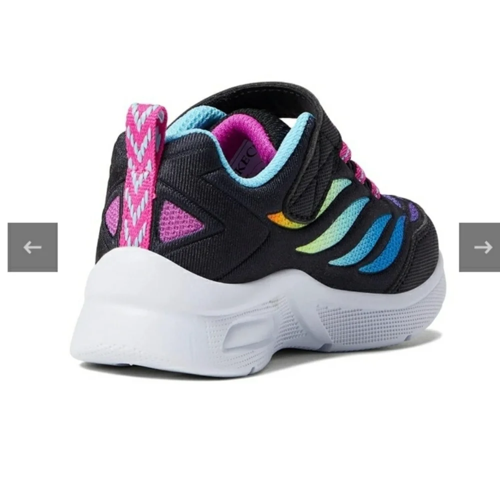 Skechers Kids Sneakers - Black with Pink and Blue Accents Toddler Girl Sz 8